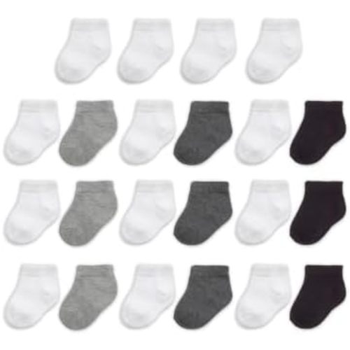 Fruit of the Loom Baby 22-Pack Grow & Fit Flex Zones Low Cut Stretch Socks - Unisex, Girls, Boys