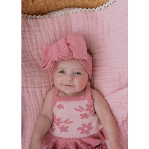 Knitted Oversized Topknot | Strawberry – Little and Fern