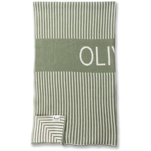 Personalized Striped Vertical Blanket – 100% Organic Cotton Customized Baby Blanket, Custom Name, Newborn 36x24, Gift for Baby Shower, Birthday Present, Girls and Boys, Toddlers Kids - Made In America