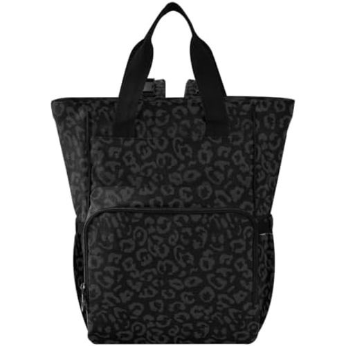 Emelivor Leopard Black Diaper Bag Backpack Large Capacity Travel Baby Bags Backpack Diaper Bags for Boy Girl Mama Travel Mom Dad