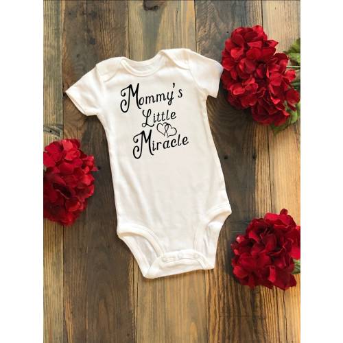 Mommy's Little Miracle Baby Bodysuit or Toddler T-shirt, Baby Bodysuit, Baby Shower Gift, New Baby, IVF Baby, Rainbow Baby, Baby Clothes