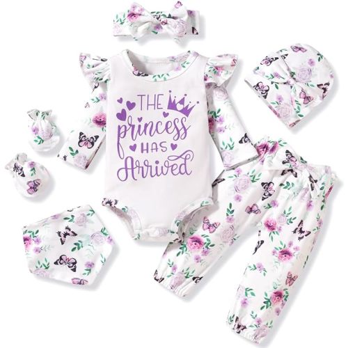 Aalizzwell Baby Girl Long Sleeve Floral Fall Winter Outfit