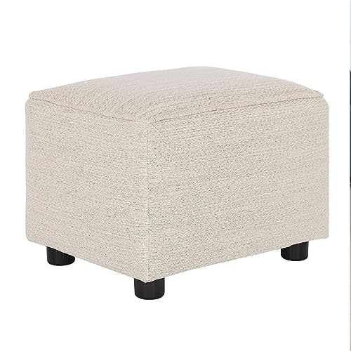 Evolur Holland Upholstered Ottoman in Thunder, Foot Rest Stool for Nursing Moms, Tool-Free Assembly, Made for Every Décor