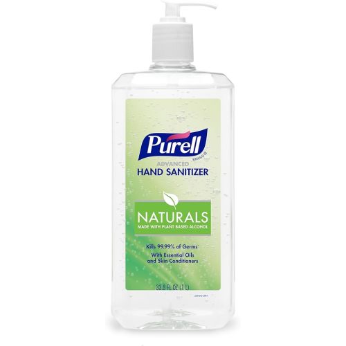 PURELL Advanced Hand Sanitizer Naturals with Plant-Based Alcohol, Citrus Scent, 1 Liter Pump Bottle (Pack of 1) - 3280-04-CMR