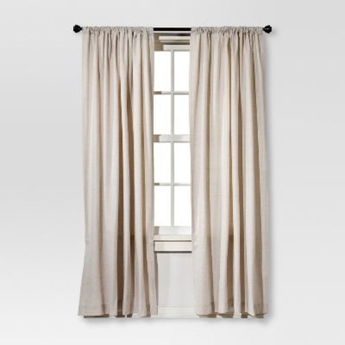 54"x84" Light Filtering Farrah Window Curtain Panel Cream - Threshold™: Off-White, UV Protection, Rod Pocket