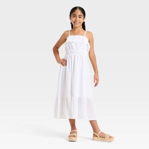 Girls' Eyelet Embroidery Maxi Dress - Cat & Jack™ White S