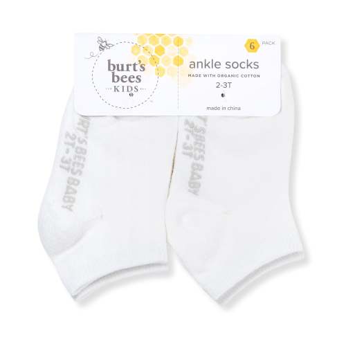 Solid Organic Cotton Baby Ankle Socks 6 Pack – Burt's Bees Baby