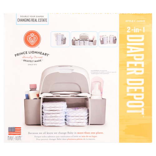 Prince Lionheart 2-in-1 Diaper Depot - White