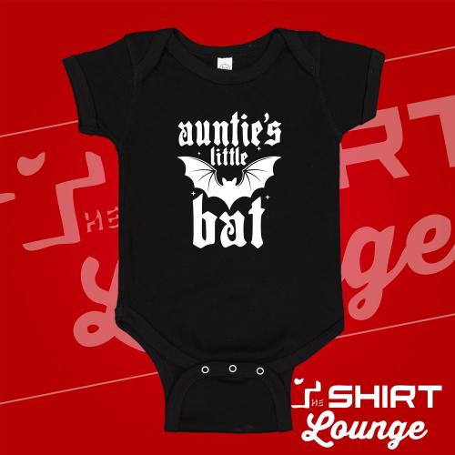 Auntie's Little Bat Baby One Piece Toddler T-Shirt Spooky Goth Newborn Gift for Aunt