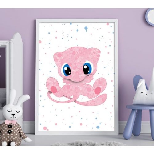 Mew Pokemon - Nursery Wall Decor - Digital Baby Room Poster | PrintooShop