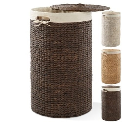 Round Laundry Hamper Basket with Lid and Liner for Clothes