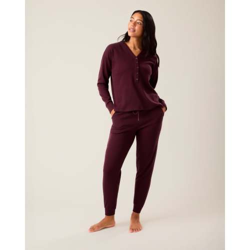 Waffle Maternity & Nursing Lounge Set | Deep Burgundy - Kindred Bravely