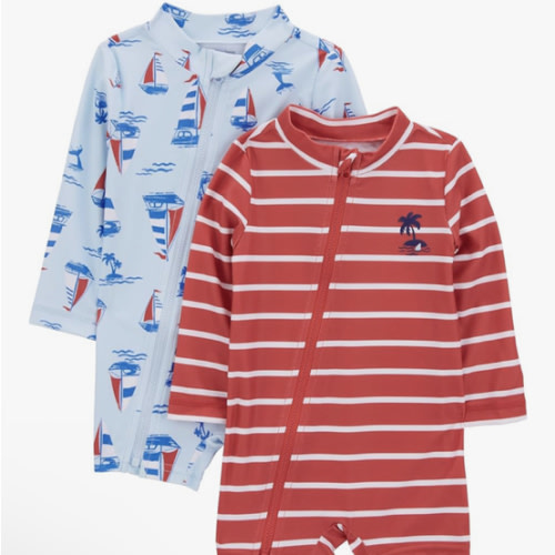 Simple Joys by Carter's Baby Boys' 2-Pack 1-piece Zip Rashguards