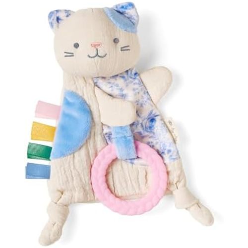 Itzy Ritzy Bitzy Crinkle Sensory Toy with Teething Toy, 0+ Months (Kitty)