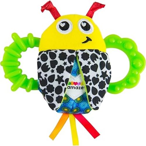 LAMAZE Bitty Bite Bug Rattle 4.5 Inch (Pack of 1)