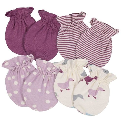 Gerber Baby Girls' 4-Pack Mittens