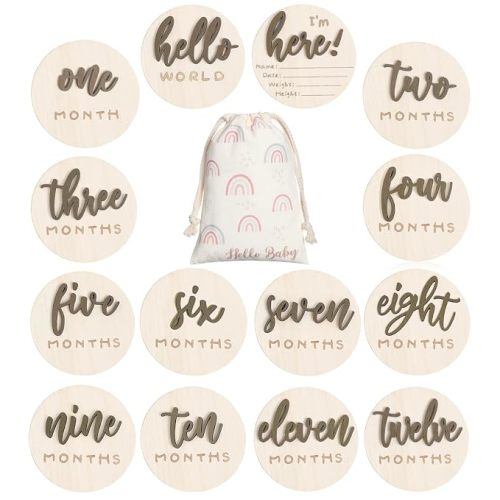 Baby Monthly Milestone Sign Announcement Sign, Green, Letter