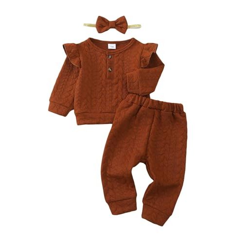 Mioglrie Toddler Baby Girl Clothes Fall Winter Sweatsuit Newborn Sweatshirt Sweat Pant Sets Outfits Infant Girls Clothing