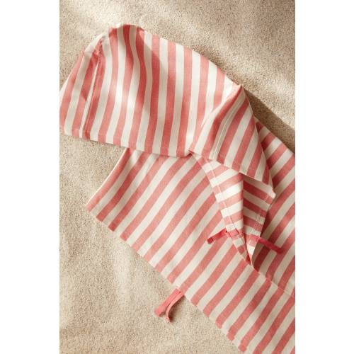 Red Stripped HOODED PONCHO TOWEL