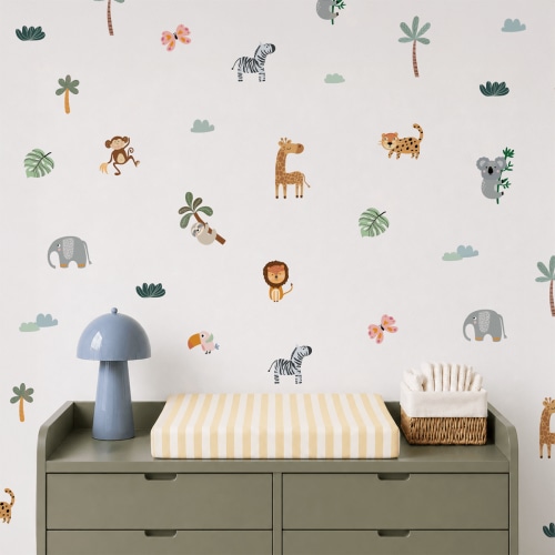 Playful Safari Animal Wall Decals