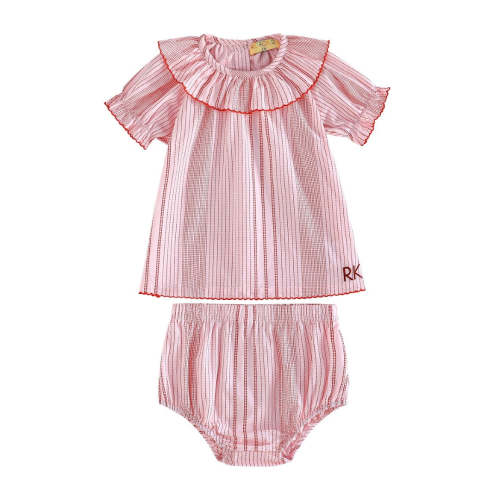 Retrokid Rosie Cotton Baby Girl Pink Printed Bloomer Set | Macaroni Kids