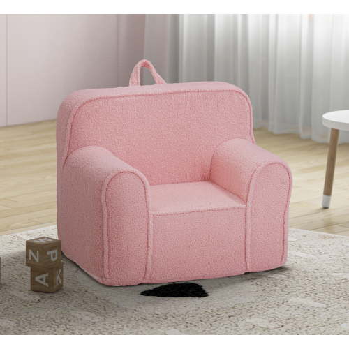 Olive & Opie Kuddlez Kids/Toddlers Foam Chair with Washable Cover, Soft Pink