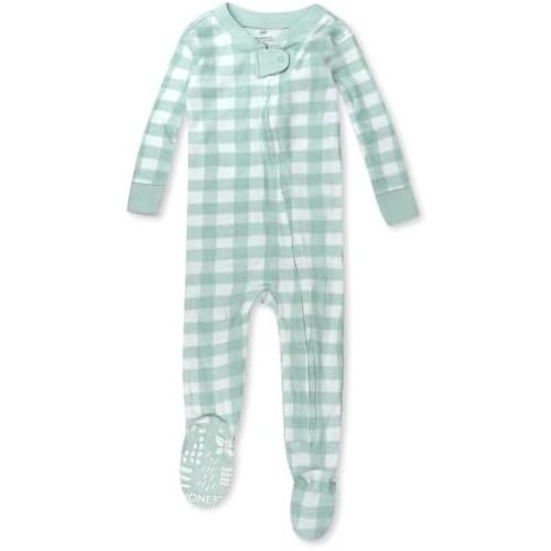 HonestBaby baby-boys Non-slip Footed Pajamas One-piece Sleeper Zip-front Pjs 100% Organic Cotton for Baby Boys