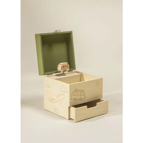 Wooden Musical Souvenir Box - Travel