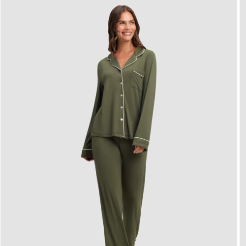 Women's Bamboo Stretch-Knit Long Sleeve Pajama Set