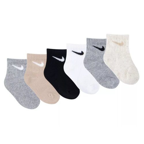Nike Solid Kids' Quarter Ankle Socks - 6 Pack - Free Shipping | DSW