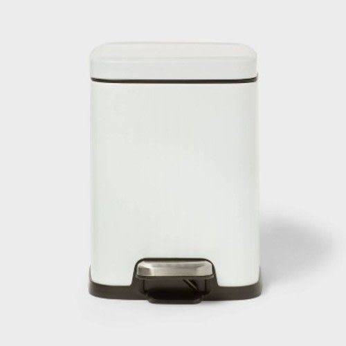 4L Ribbed Stainless Steel Step-On Trash Can White - Brightroom™ : Target