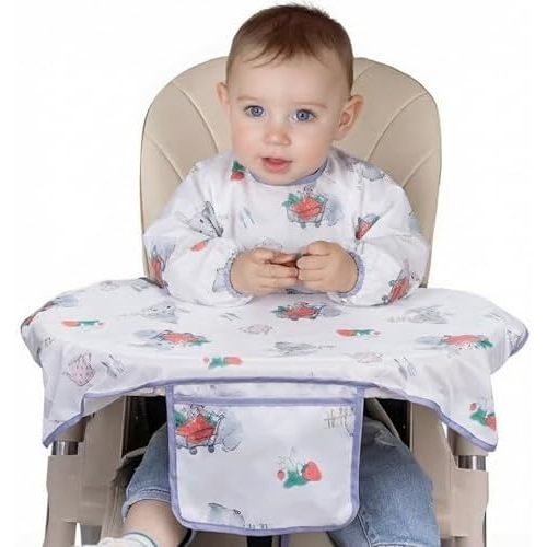 Adjustable Long Sleeve Baby Bibs for High chair, Toddlers 6-36 months