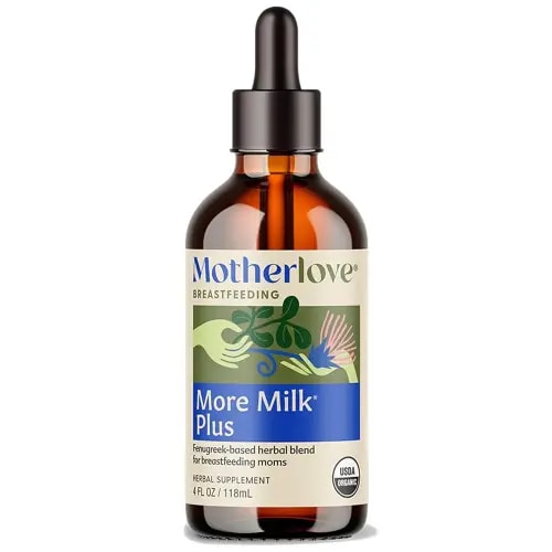 Motherlove More Milk Plus Tincture (4 oz Value Size) Fenugreek-Based Lactation Supplement to Support Breast Milk Supply—USDA Certified Organic, Vegan, Kosher, Soy-Free
