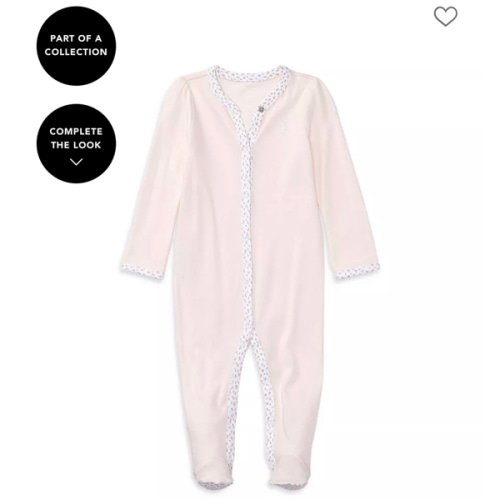 Girls' Floral Trim Coverall - Baby