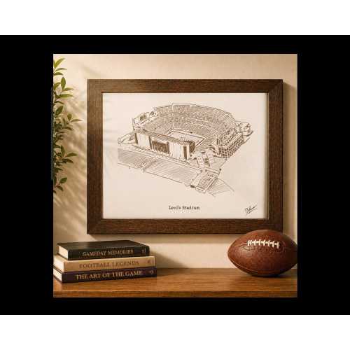San Francisco Levi's Stadium Art Print, Hand Drawn Football Stadium Illustration, Personalized San Francisco 49ers Gift