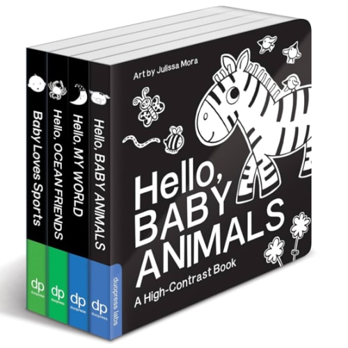 High Contrast Baby Book Set: 4 Board Books for Newborns