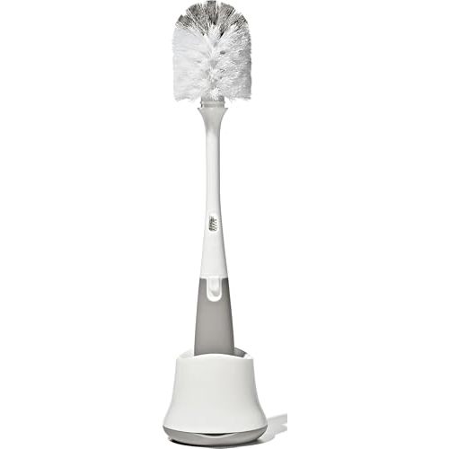 OXO Tot Bottle Brush with Nipple Cleaner and Stand, Gray