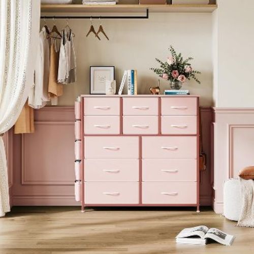 12-Drawer Dresser for Bedroom, Fabric Storage Dresser for Bedroom, Living Room, or Entryway