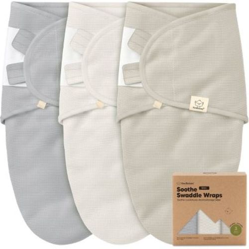 3pk Soothe Wren Swaddle Sleep Sacks, Organic Newborn Swaddles Wrap 0-3 Months, Soft Baby Wearable Blanket (Granite, One Size)