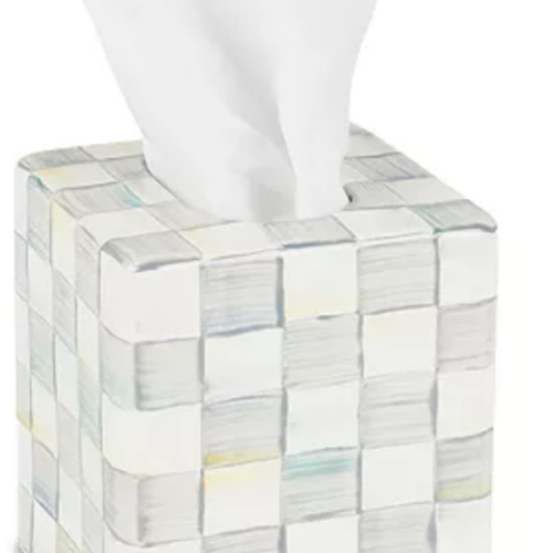 Sterling Check Enamel Boutique Tissue Box Cover