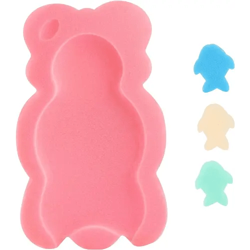 Baby Bath Cushion Infant Bath Mat, Pad & Sponge for Toddler, Infant & Newborn (Pink-Style4)