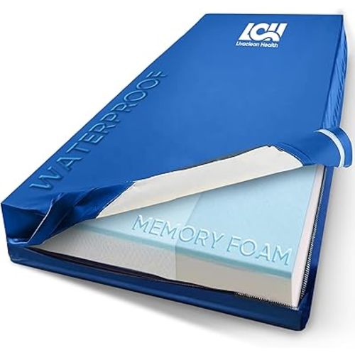 Hospital Bed Mattress – Twin XL 80"x36"x 6" Gel 40mm Memory Foam Medical Mattress for Adjustable Beds, Waterproof Cover, Pressure Relief for Home & Clinical Use