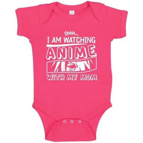 Watching Anime with My Mom Cute Baby Bodysuit One Piece Toddler T-Shirt Animation Film Themed Gift