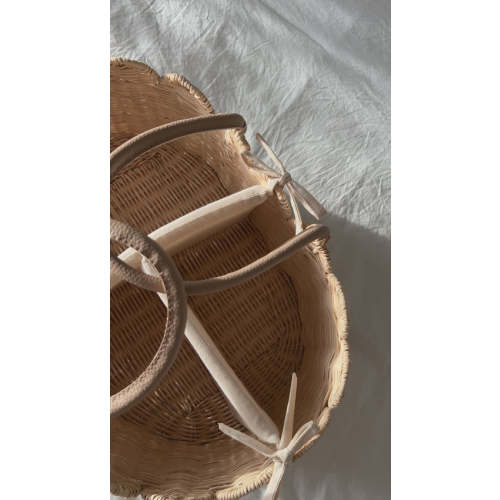 Baby Diaper Caddy Organizer "POPPY" Handmade & Natural by BEBE BASK® – BEBE BASK