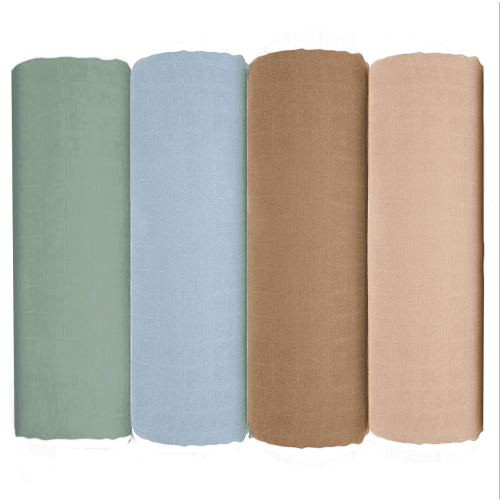 Yoofoss Muslin Swaddle Blankets for Newborn 47 x 47 inches, 4-Pack Breathable and Skin-Friendly Receiving Blanket Wrap