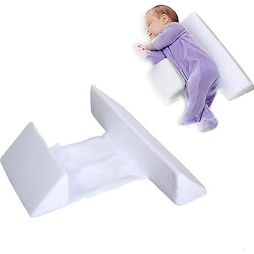 Fixed Wedge Pillow, Side Sleeper Support Cushion for , Adjustable 45-Degree Triangle Design, Breathable & Washable Cover (White)