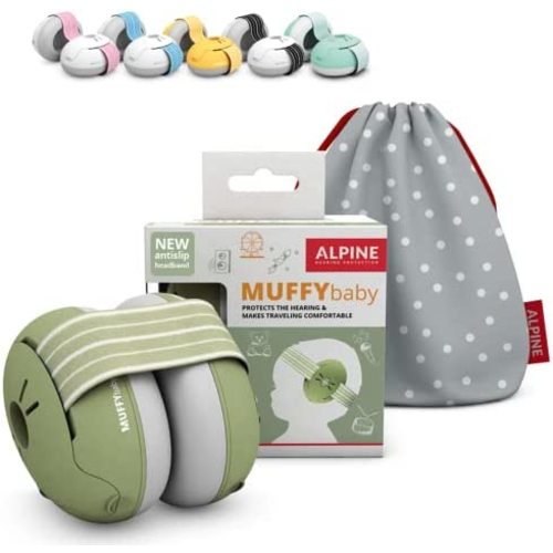 Alpine Muffy Baby Ear Protection for Babies and Toddlers up to 36 Months – Noise Reduction Earmuffs for Toddlers and Babies – Comfortable Infant Ear Muffs Prevent Hearing Damage & Improve Sleep, Green