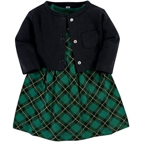 Hudson Baby Baby Girls' Cotton Dress and Cardigan Set