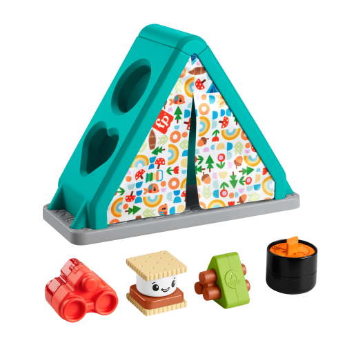 Fisher-Price S'more Shapes Camping Tent Baby Sorting Toy, 5-Pieces