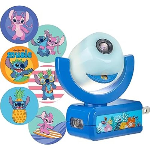 Projectables Disney Lilo and Stitch LED Kids Night Light, Projector, Plug-in, Dusk-to-Dawn, UL-Listed, Ideal for Hallway, Bedroom, Nursery, Playroom, Gaming Room, 84867